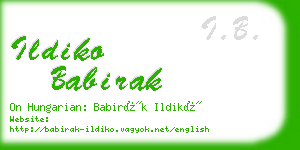 ildiko babirak business card